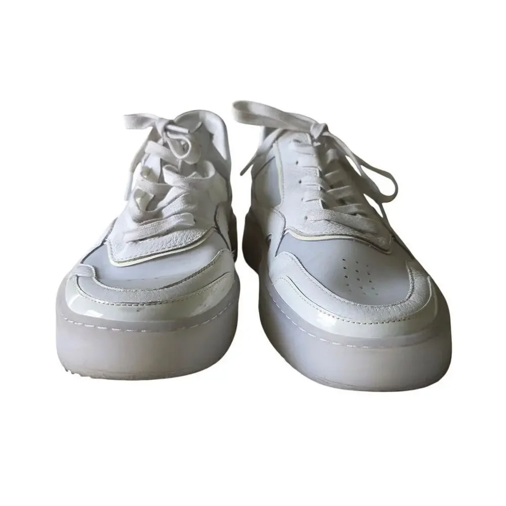 Stuart Weitzman Brooklyn Leather Sneakers White Size 9B